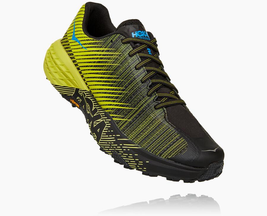 Hoka One One Trainers Mens Black/Green - Evo Speedgoat - 50682ROHM